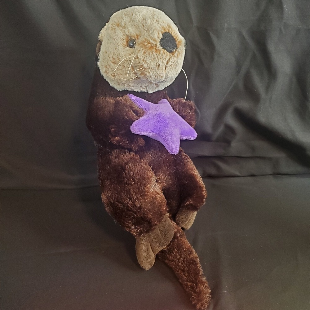 Destination Nation Aurora 15" Sea Otter Purple Starfish Plush Stuffed Animal Toy